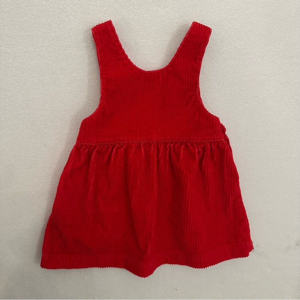 Vintage Carter's Corduroy Dress Red Button Straps Baby Toddler Size 12M - Picture 3 of 5